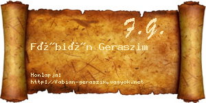 Fábián Geraszim névjegykártya